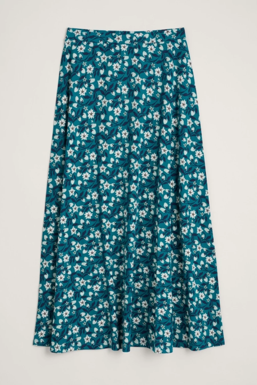 "Seasalt Cornwall Women's Rose Jersey Skirt – Floral Printed Comfort Fit Summer Skirt"
