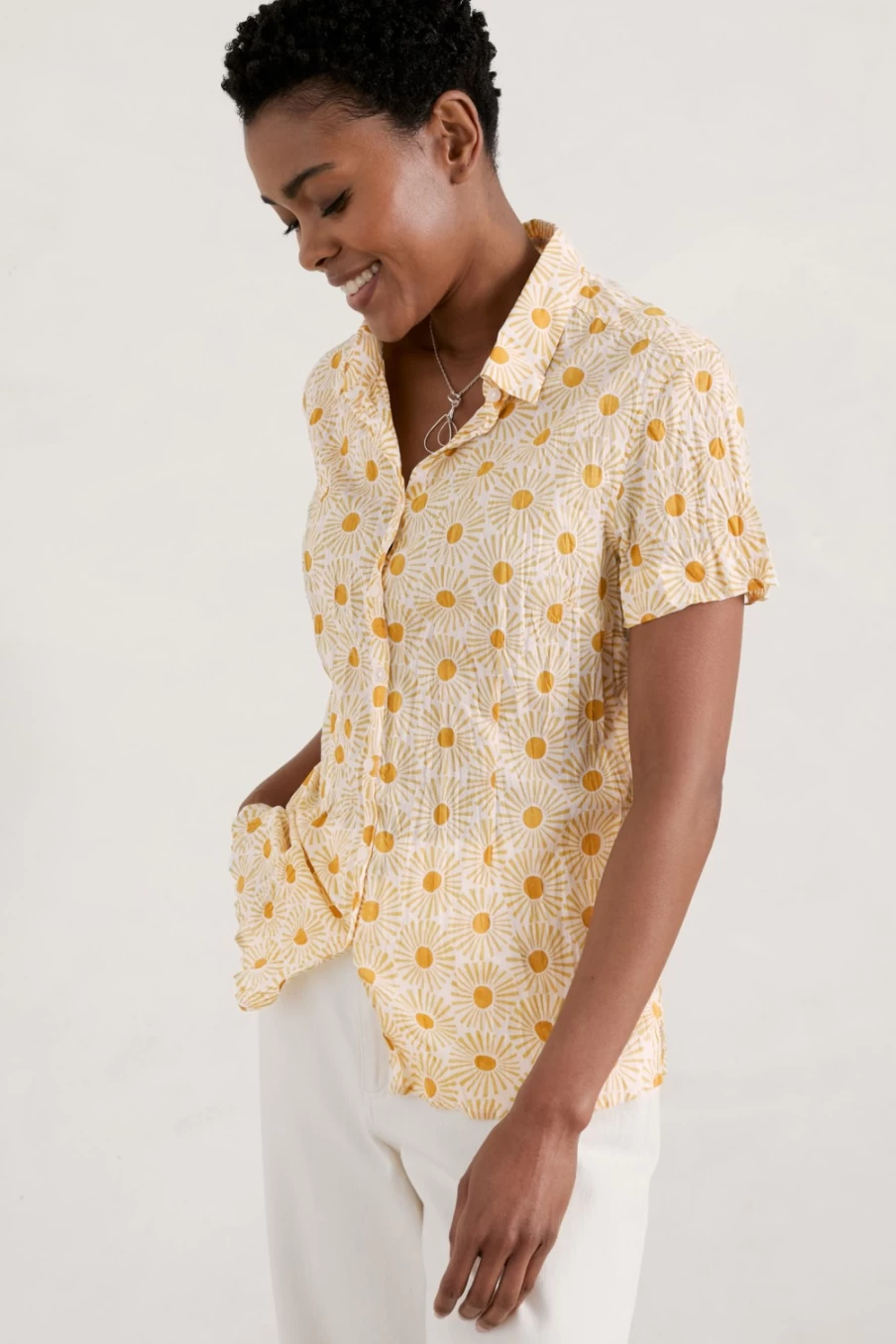 Seasalt Cornwall Women's Mrs Treloar Short Sleeve Shirt - Casual Summer Top