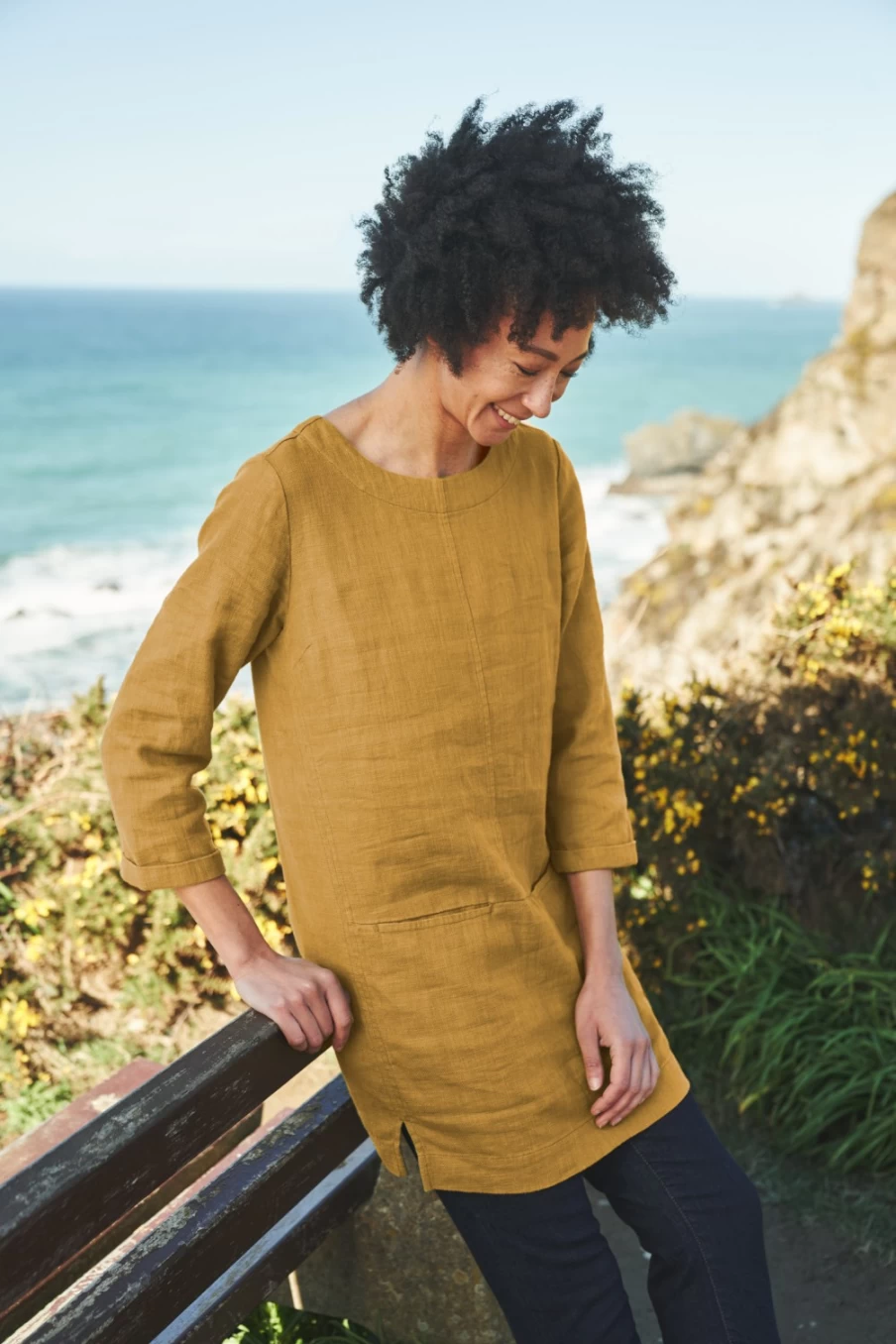 Seasalt Cornwall Women's St Agnes Clay Ramie-Blend Tunic Top