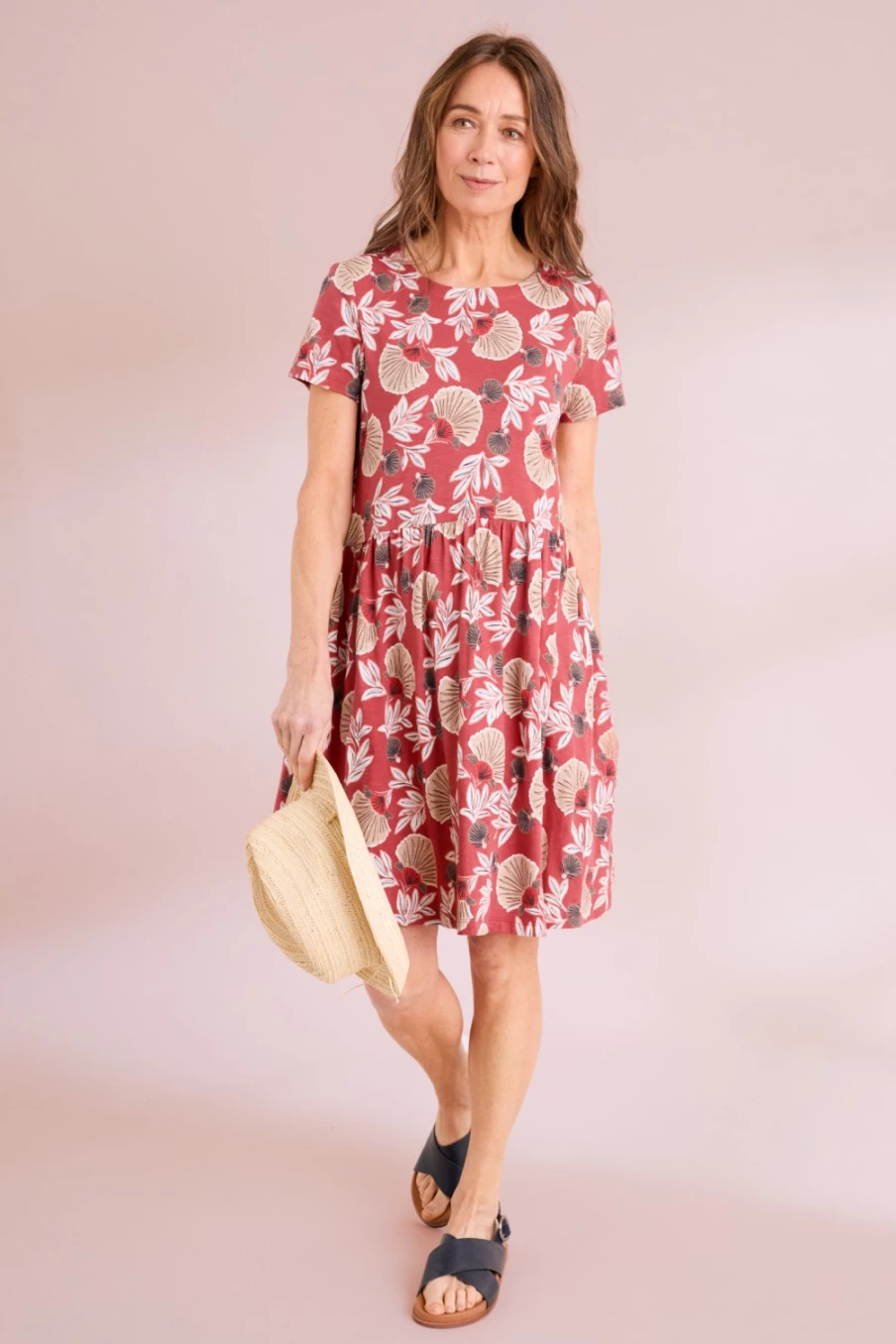Seasalt Cornwall Women's Seed Packet Print Short Sleeve Midi Dress