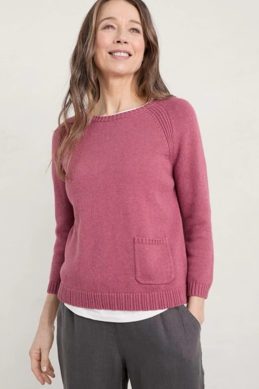 "Seasalt Cornwall Women's Traverse Jumper in Foxglove - Stylish & Comfortable Knitwear"