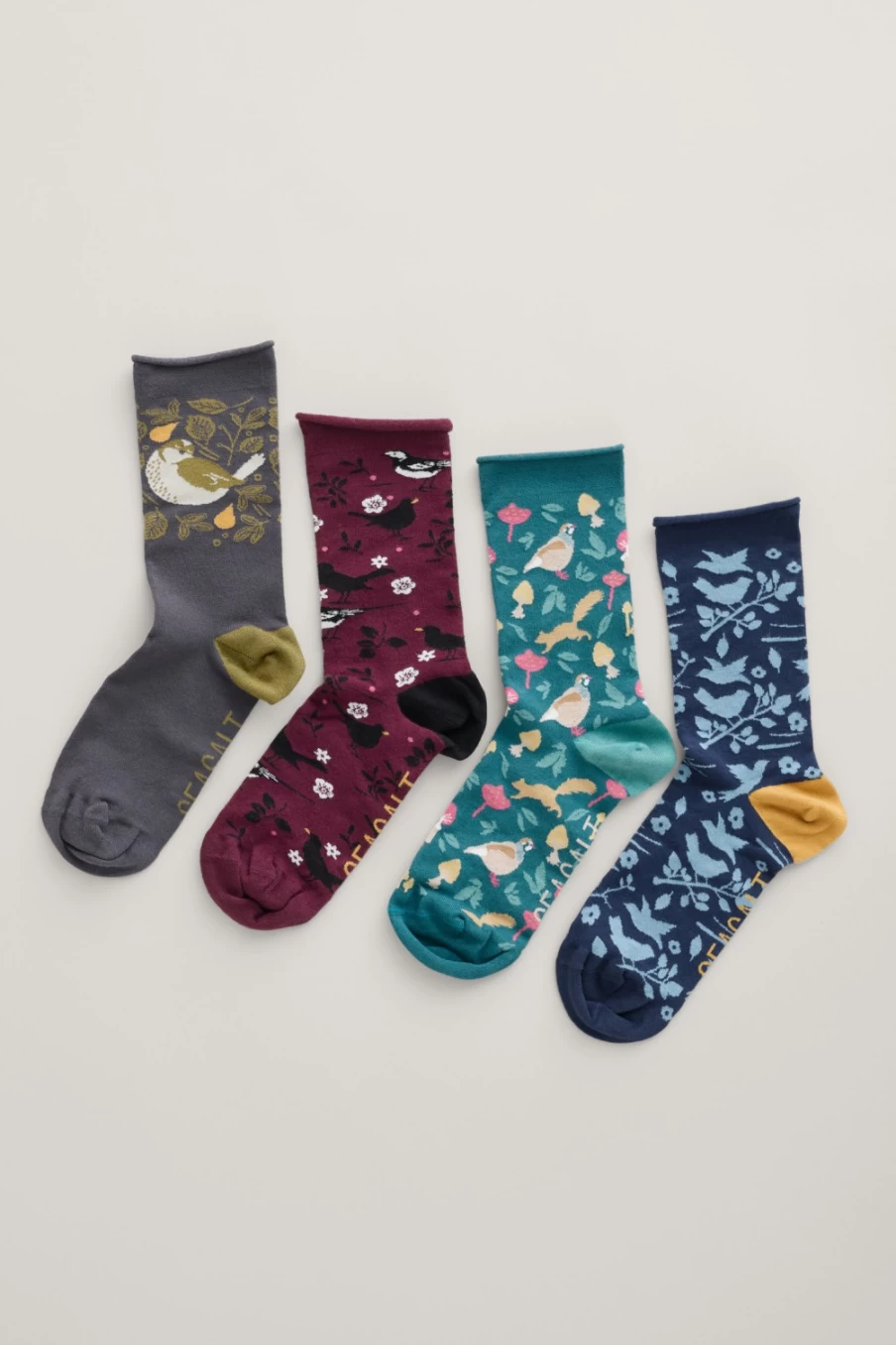 "Seasalt Cornwall Women's Gift Set - 4 Pairs of Nautical Sailor Socks"