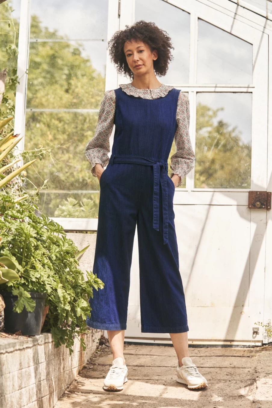 Seasalt Cornwall Women's Dark Indigo Wash Sleeveless Wide Leg Jumpsuit - Kenethel Style