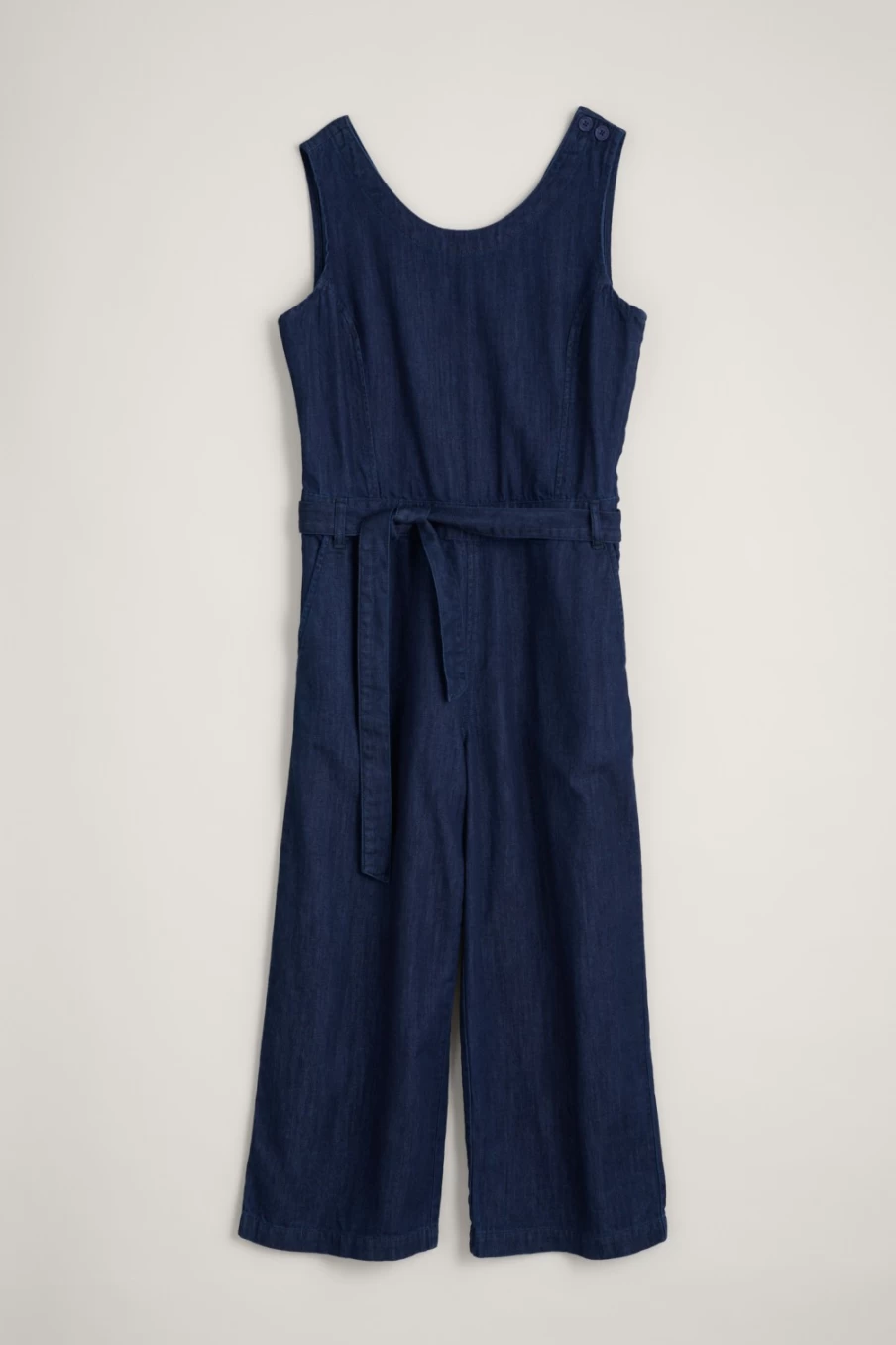 Seasalt Cornwall Women's Dark Indigo Wash Sleeveless Wide Leg Jumpsuit - Kenethel Style