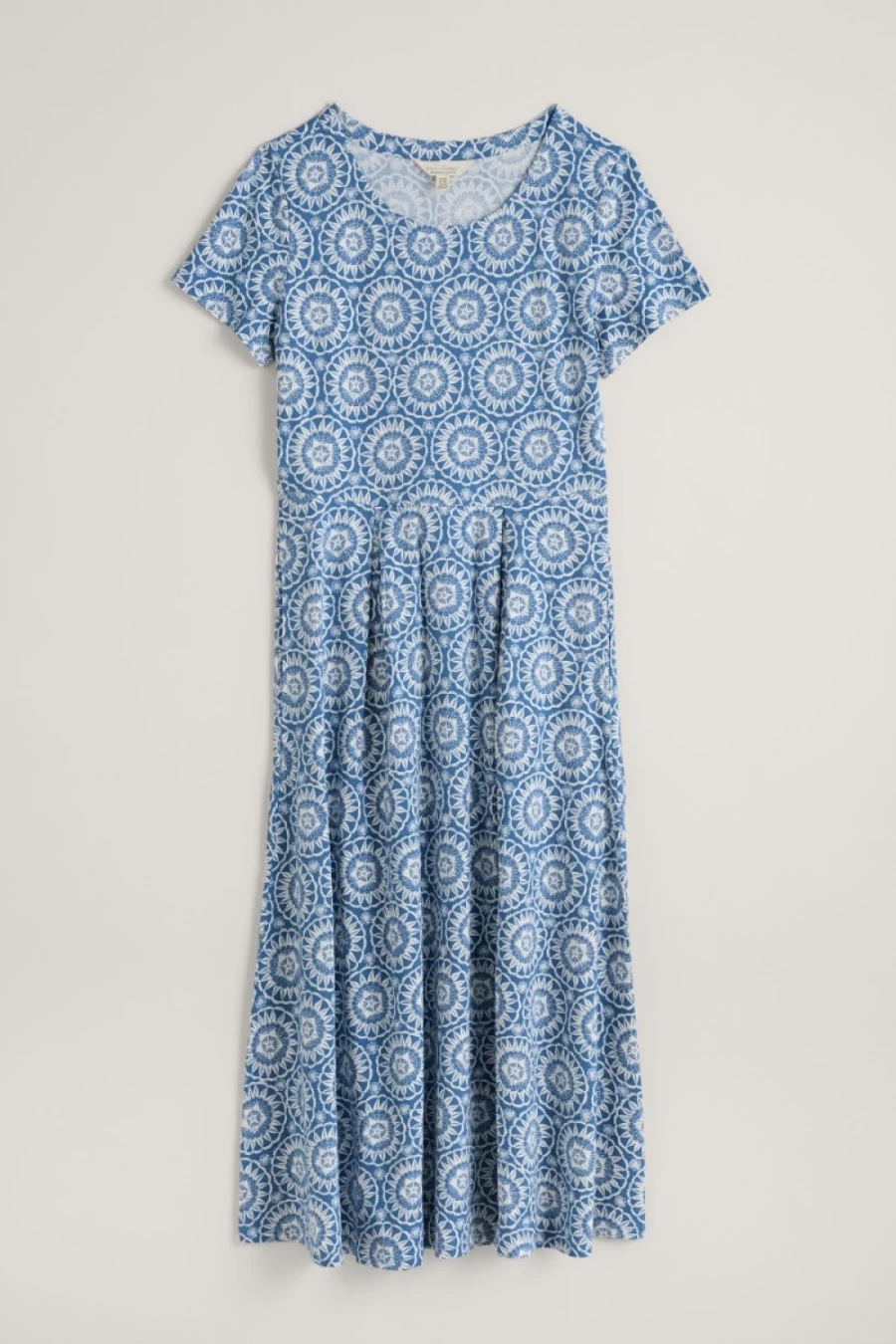Seasalt Cornwall Women's Veronica Crochet Sunflower Midi Dress - Short Sleeve Jersey Summer Dress