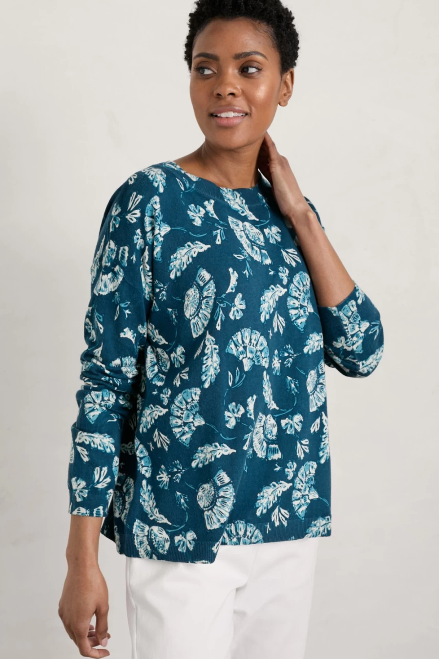 "Seasalt Cornwall Women's Scenery Jumper in Inky Brocade Raincloud Mix"