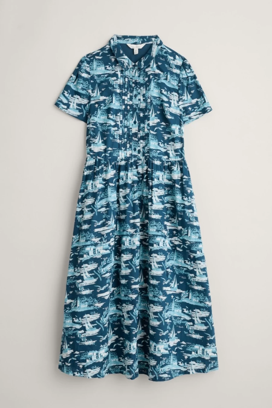 Seasalt Cornwall Women's Toile Seaside Raincloud True Letter Midi Shirt Dress