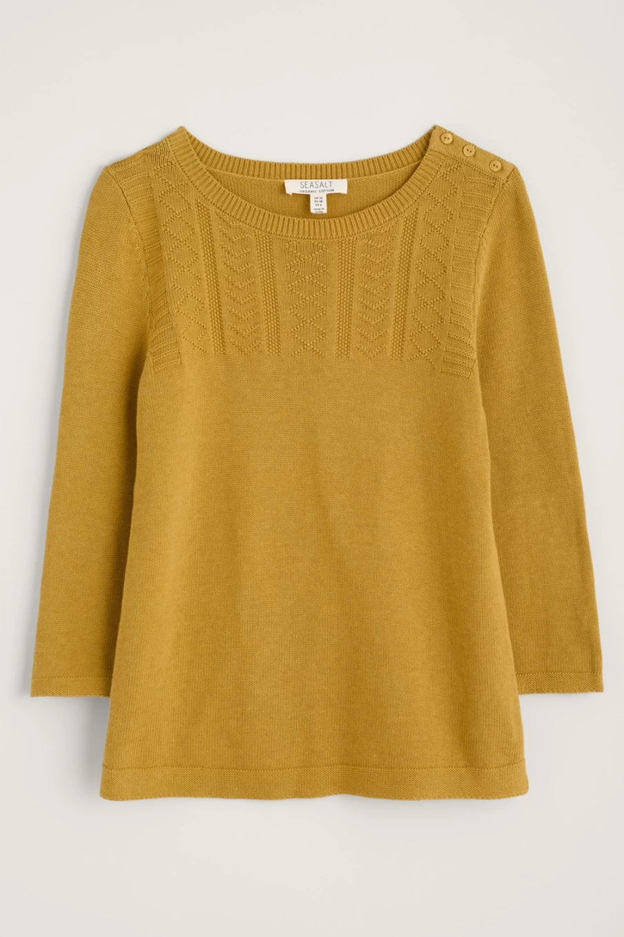 Seasalt Cornwall Women's Dark Hay Woodsmoke Cotton Jumper - Soft Knit Sweater