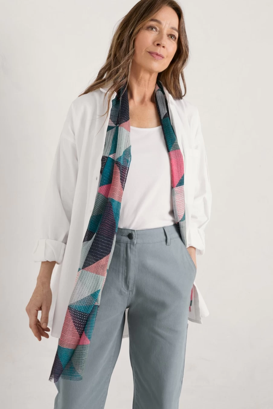 "Seasalt Cornwall Women's Pretty Printed Scarf – Stylish Floral Fashion Accessory"