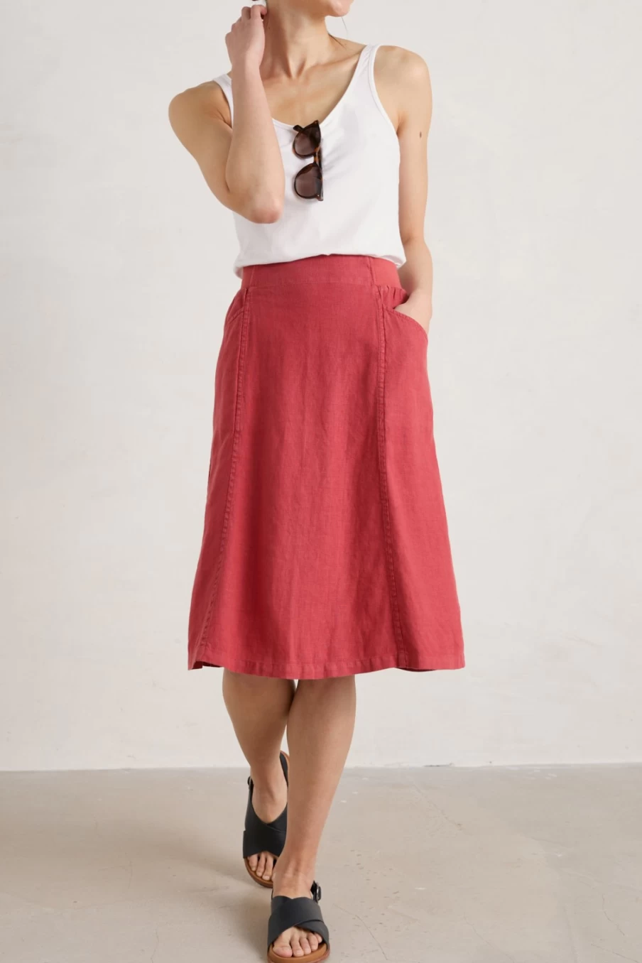 Seasalt Cornwall Women's Castle Garden Linen Skirt - Lightweight Summer Skirt