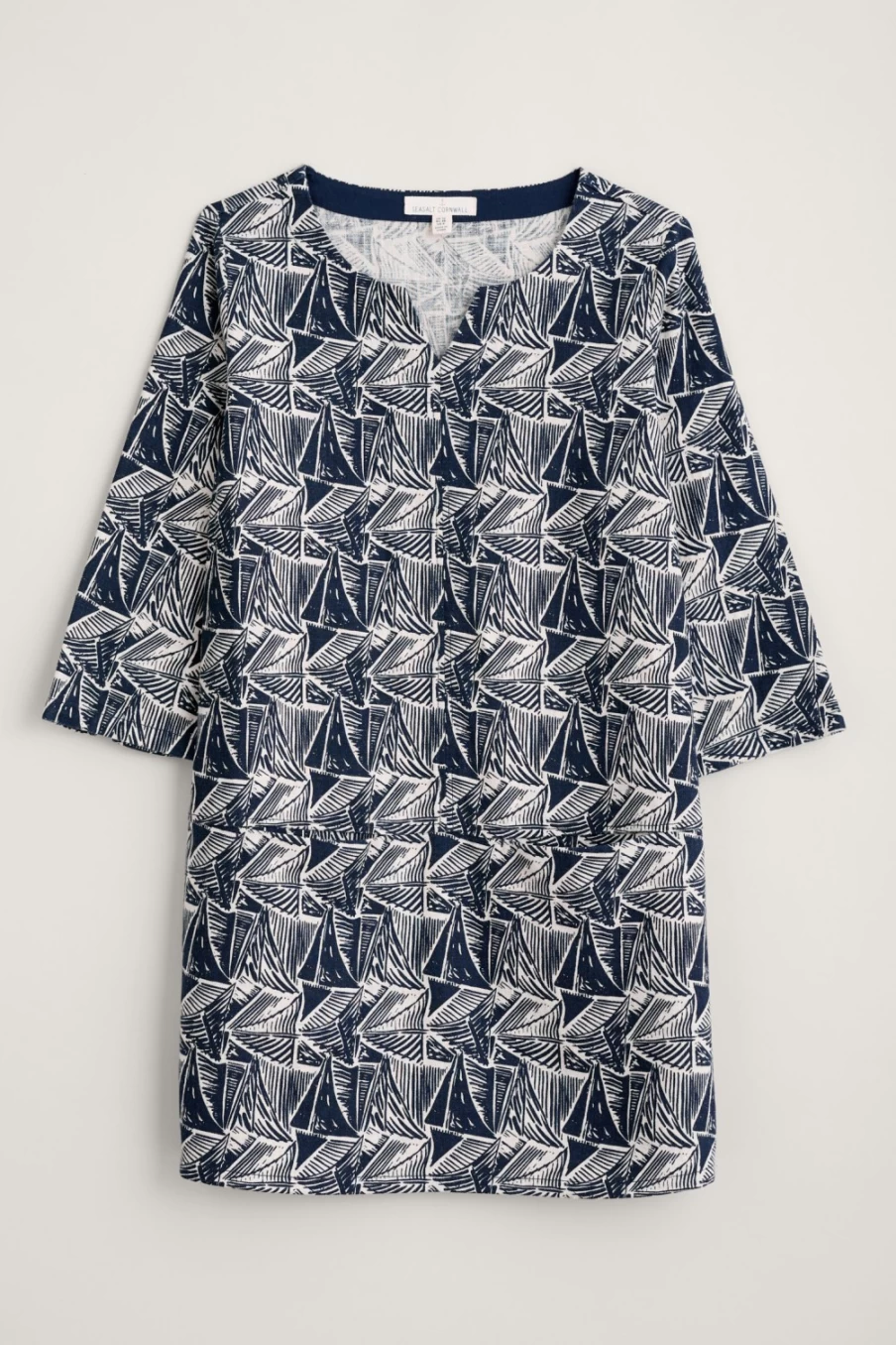"Seasalt Cornwall Women's Texture Sails Maritime Flight Path Ramie Tunic"