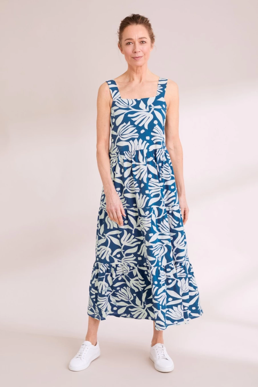 "Seasalt Cornwall Women's Deep Water Tiered Dress – Flowy Summer Beach Dress"