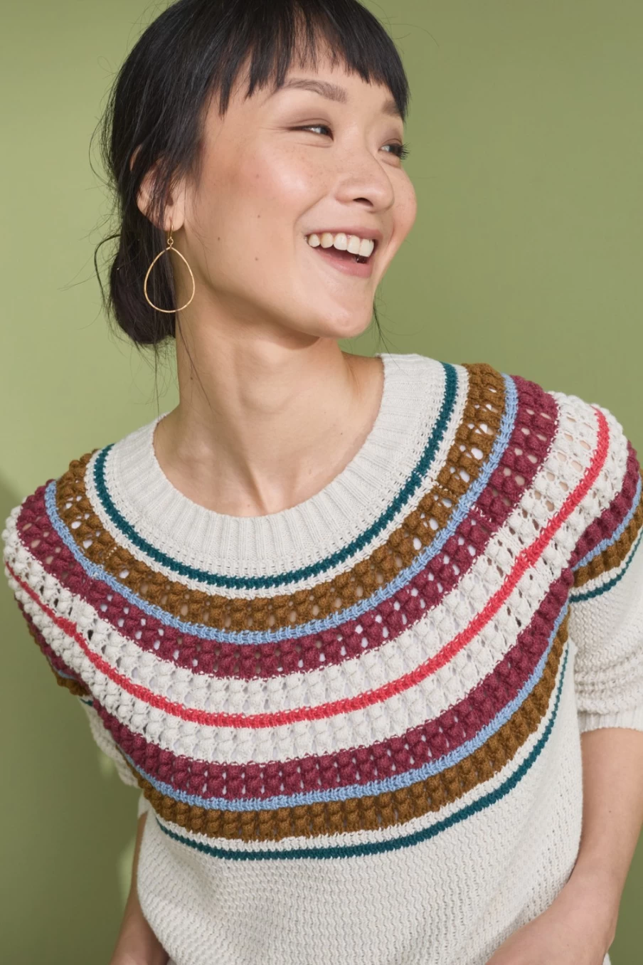 Seasalt Cornwall Women's Organic Cotton Fair Isle Jumper in Serene Sea Ecru Multi