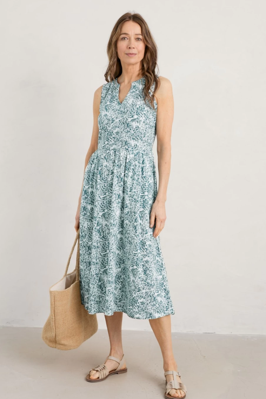 Seasalt Cornwall Women's Shelter Bay Sleeveless Jersey Midi Dress - Summer Beach Casual Dress