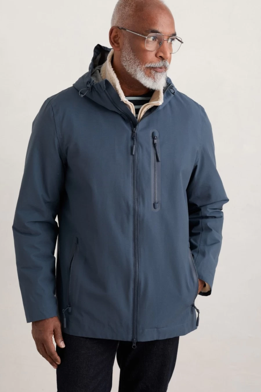 Seasalt Cornwall Men's Midnight Waterproof Porthperran Coat