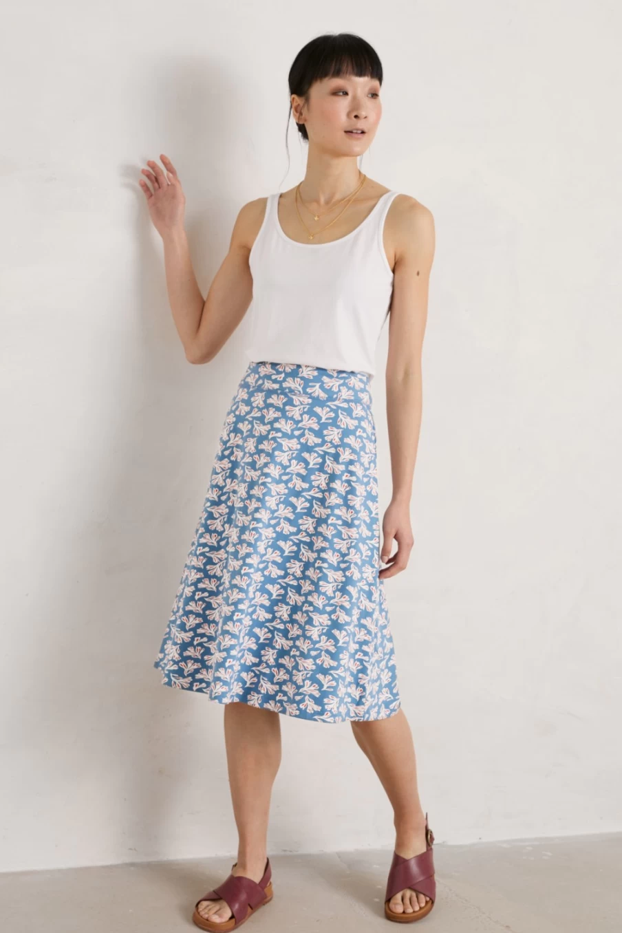 Seasalt Cornwall Women's Jessica Grace A-Line Jersey Skirt - Comfortable & Stylish Stretch Fit