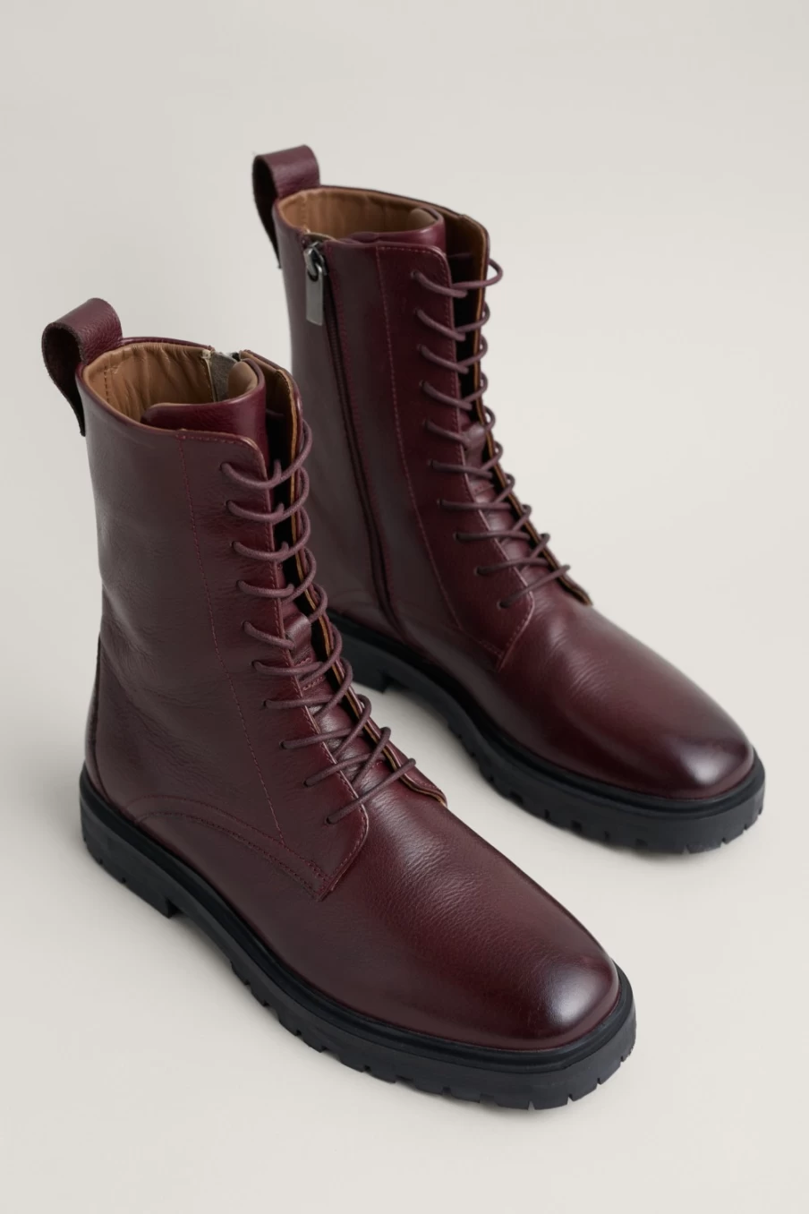 Seasalt Cornwall Women's Cobbled Lane Lace-Up Leather Boots – Stylish & Comfortable Footwear