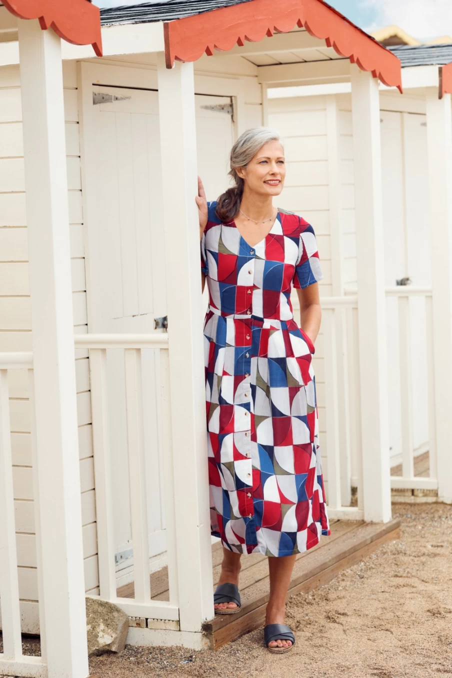 Seasalt Cornwall Women's Sea Splendour Midi Dress - Coastal Floral Summer Beach Dress