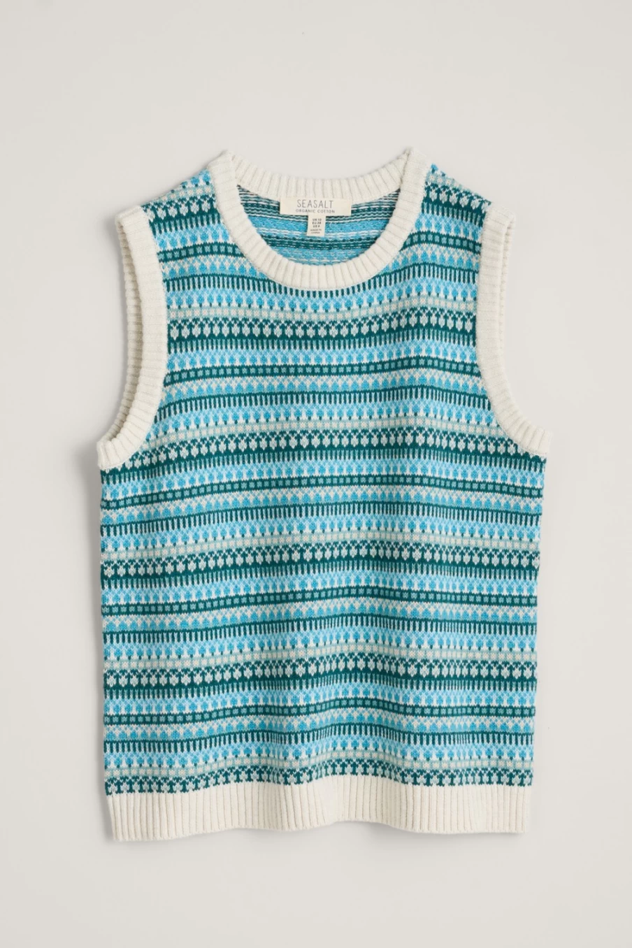 Seasalt Cornwall Women's Little Grebe Fair Isle Knit Vest - Stylish & Warm Winter Wear