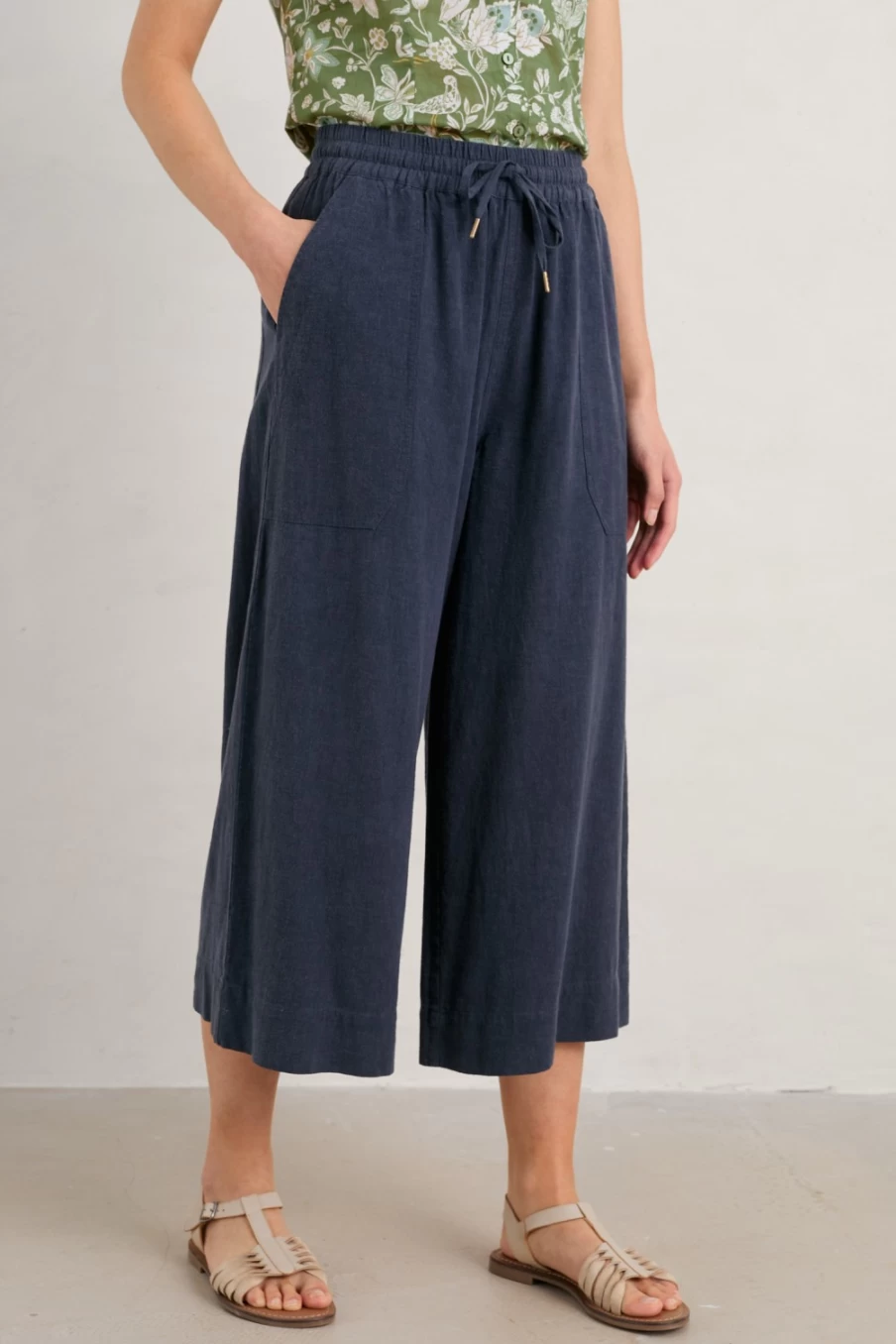 Seasalt Cornwall Women's Sea Heart Linen Blend Culottes - Comfortable & Stylish Summer Trousers