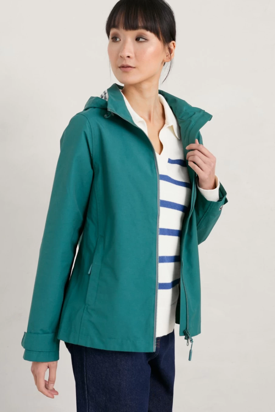 Seasalt Cornwall Women's Lagoon Waterproof Jacket – Lightweight Raincoat for Outdoor Activities