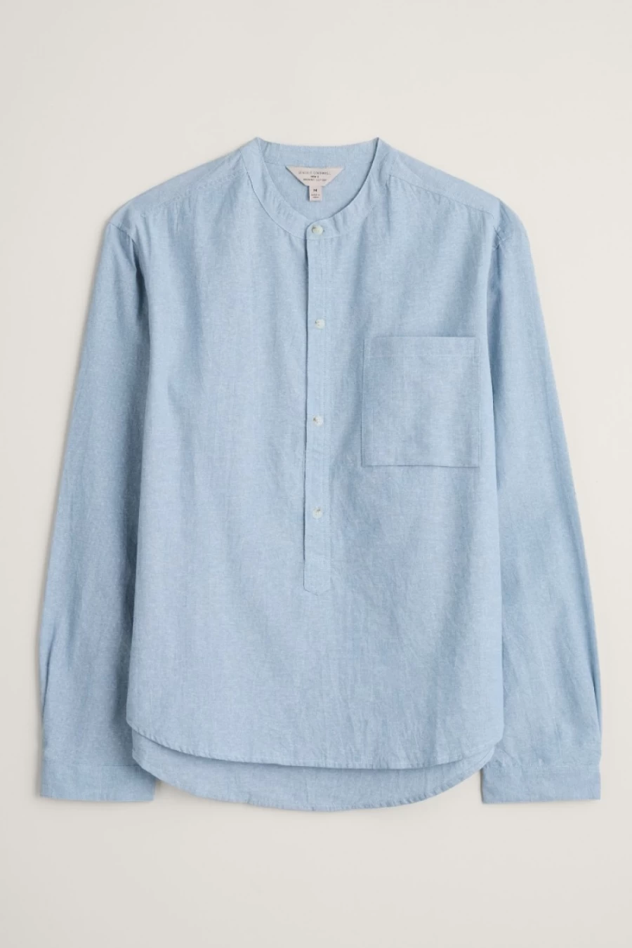 Seasalt Cornwall Men's Organic Cotton Chambray Shirt in Chambray Blue