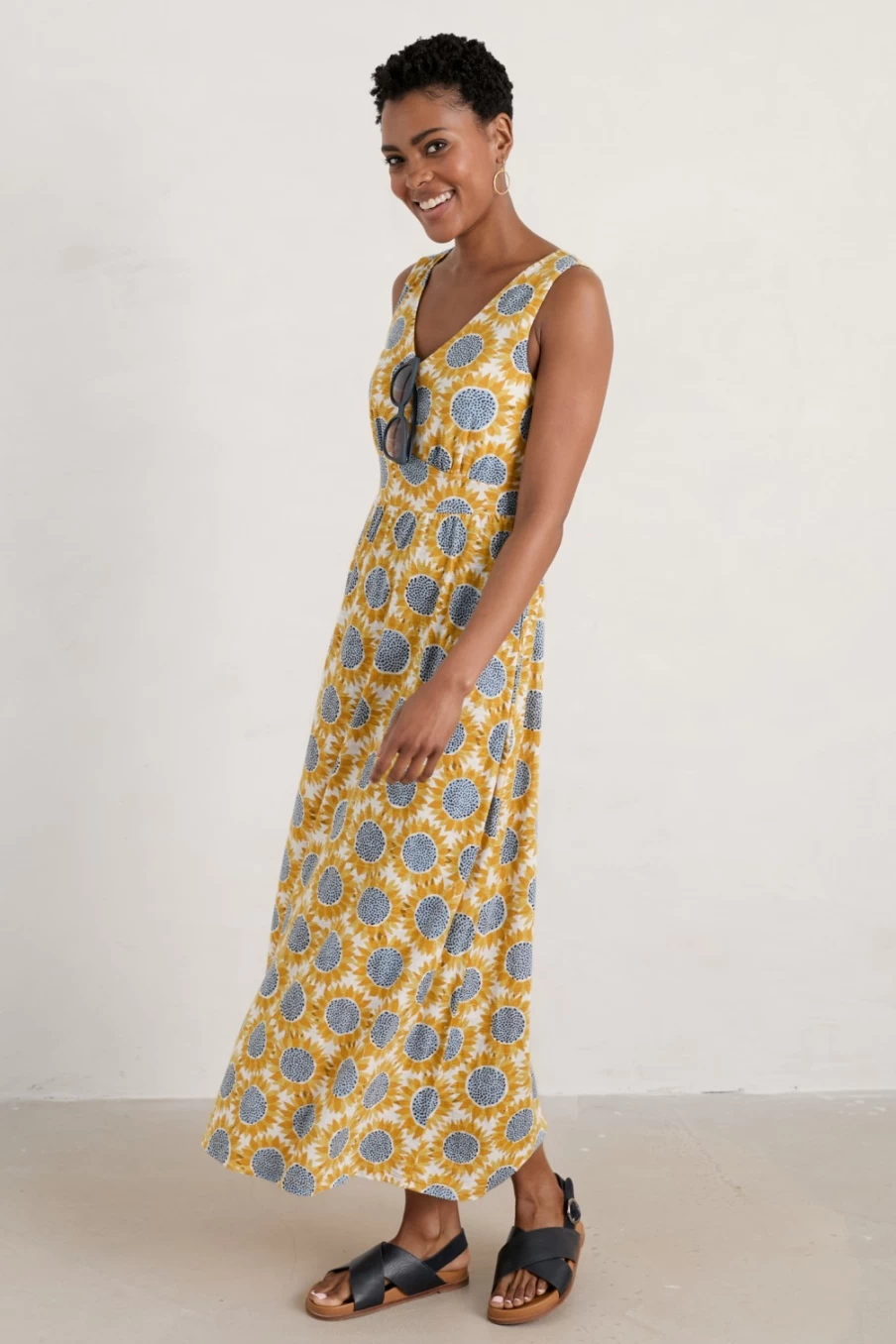 Seasalt Cornwall Women's Sunflower Collage Corn Polmanter Jersey Dress