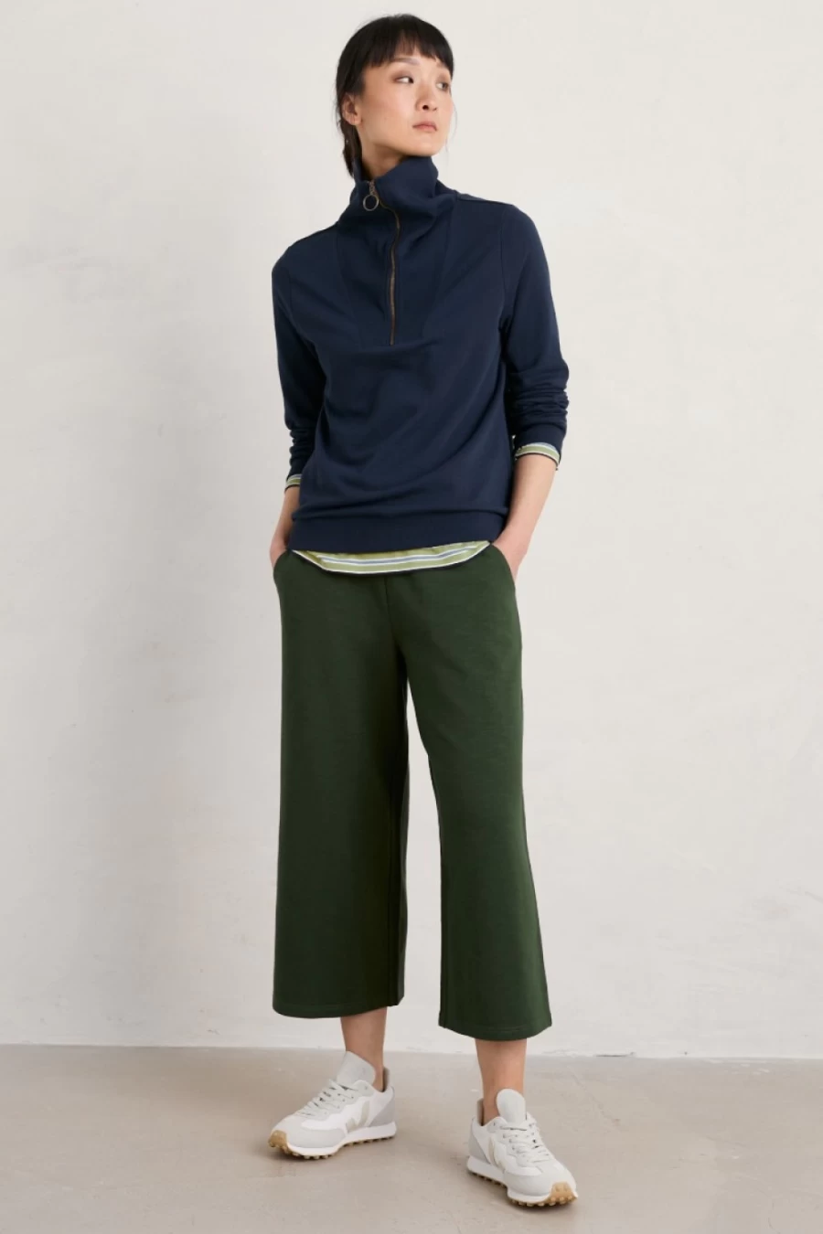 Seasalt Cornwall Women's Tideline Collared Sweatshirt - Comfortable Stylish Pullover