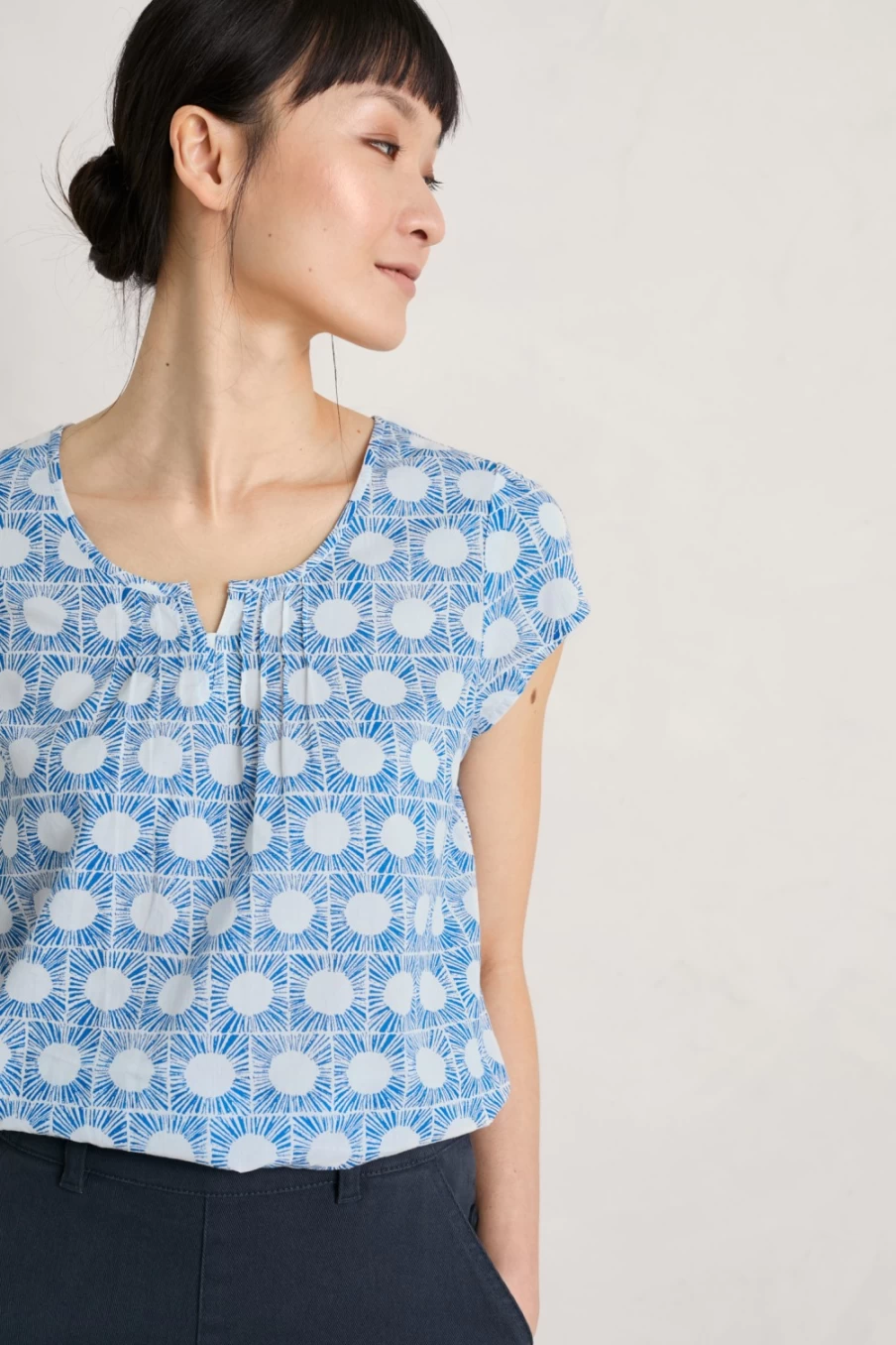 Seasalt Cornwall Women's Garden Gate Cotton Top - Floral Summer Blouse