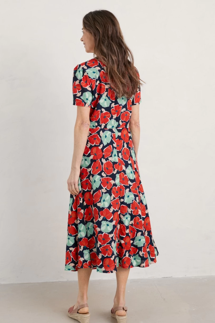 Seasalt Cornwall Women's Hart Fern Midi Dress - Floral Print Casual Summer Dress