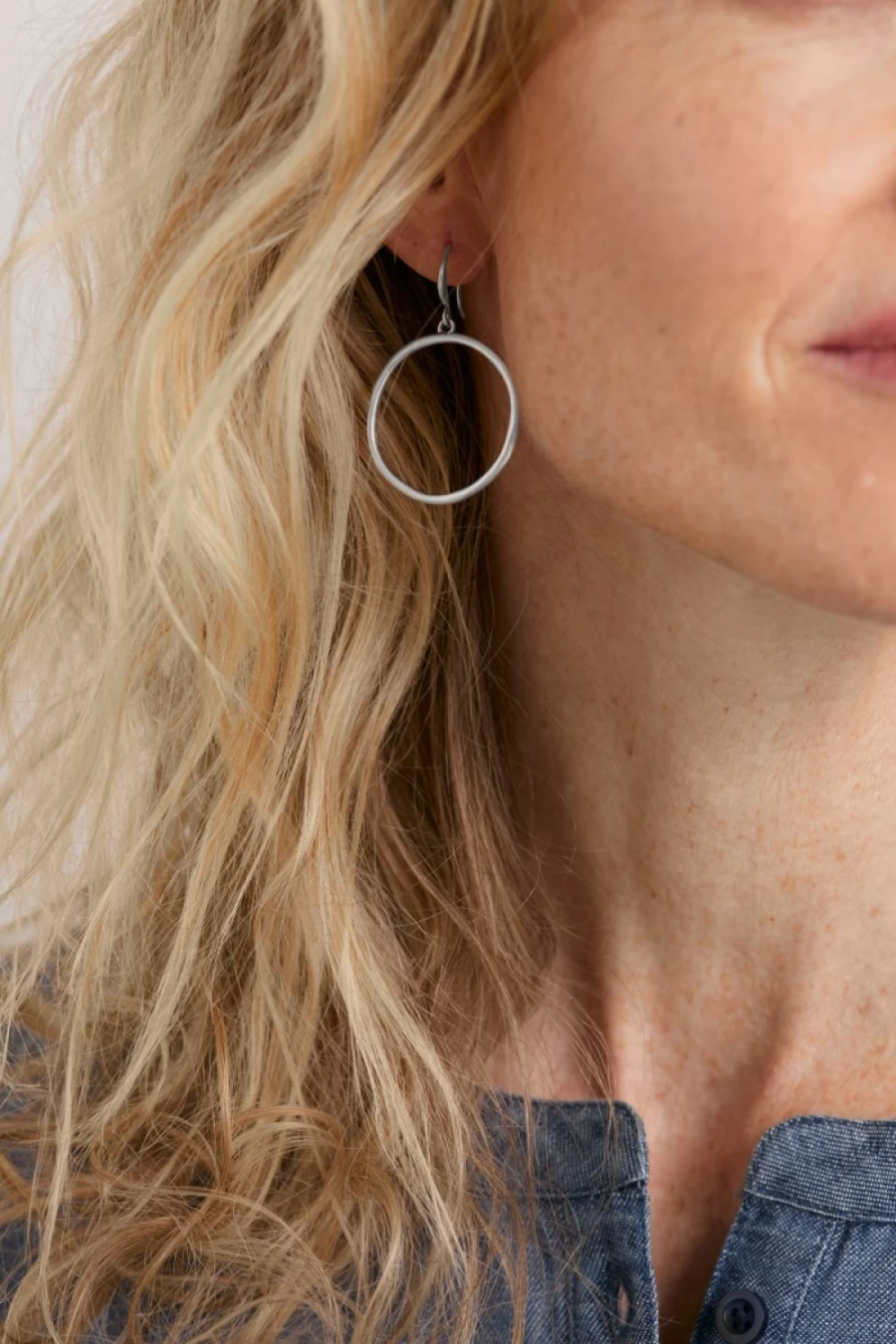 Seasalt Cornwall Viola Silver Cuckoo Flower Hoop Earrings for Women