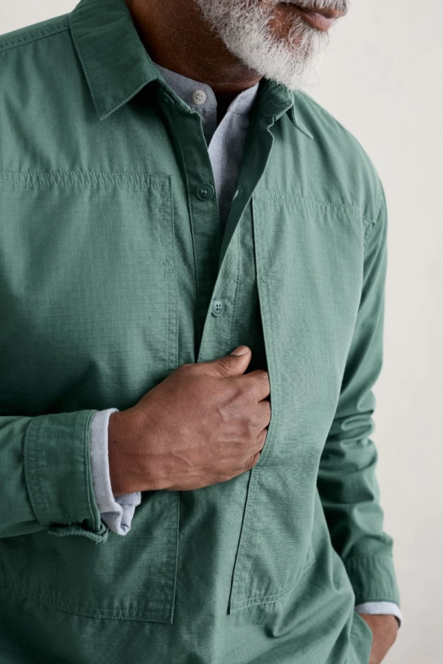 Men's Nettle Ripstop Organic Cotton Shirt by Seasalt Cornwall