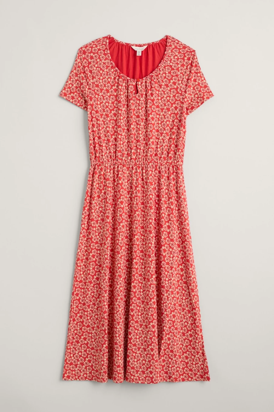 Seasalt Cornwall Women's Mallow Stamp Tomato Short Sleeve Sea Studio Dress