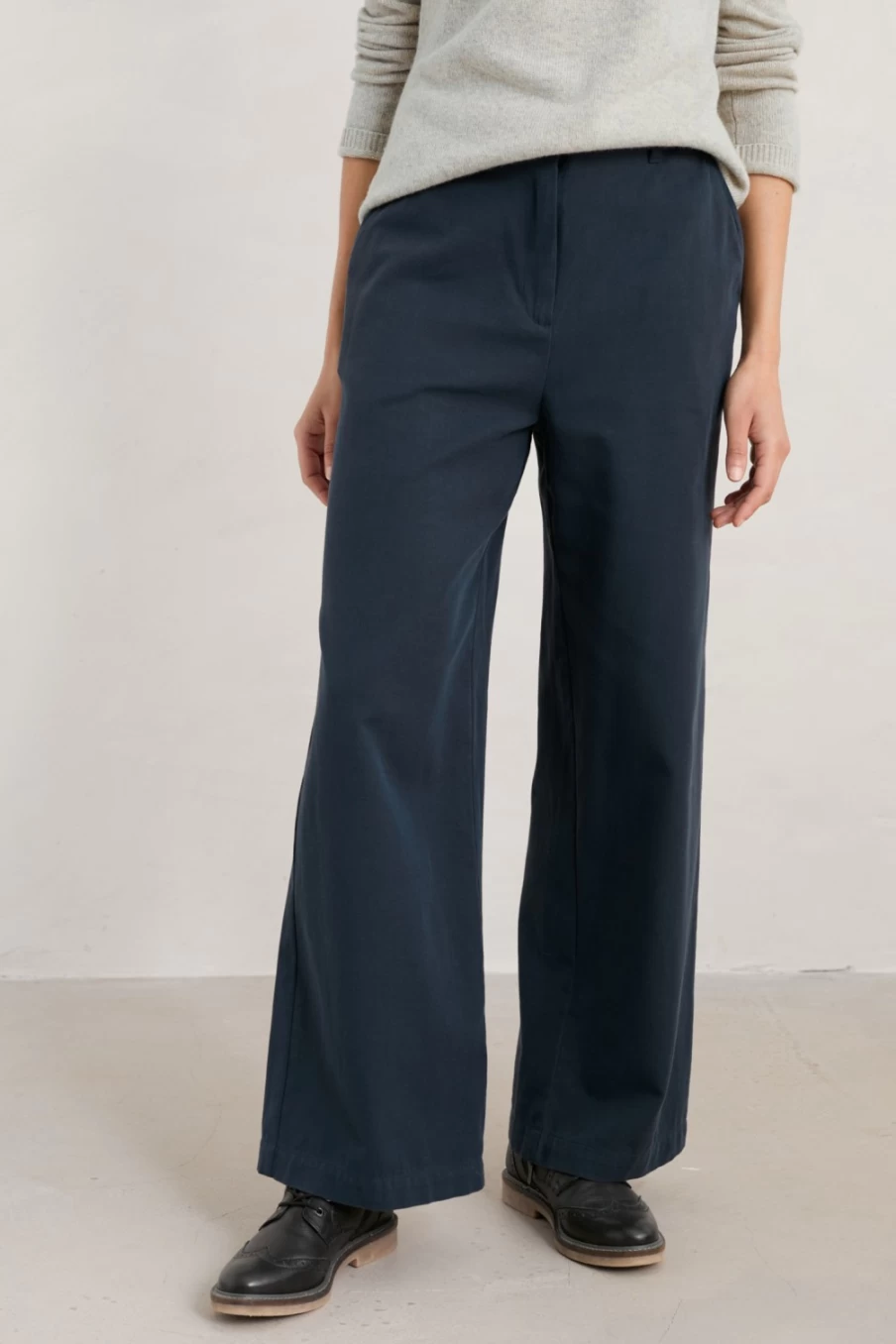 Seasalt Cornwall Women's Maritime Wide Leg Trousers - Lois High Waist Comfort Pants