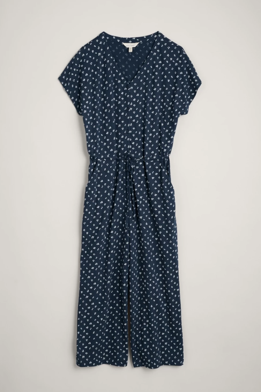 "Seasalt Cornwall Women's Rose Trellis Wide Leg Jumpsuit - Floral Print Romper"