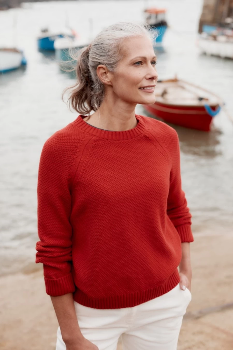 Seasalt Cornwall Women's Dark Cinnamon Organic Cotton Seed Box Jumper