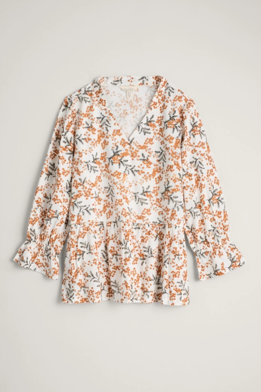 "Seasalt Cornwall Women's Fountain Peplum Top - Floral Print Summer Blouse"