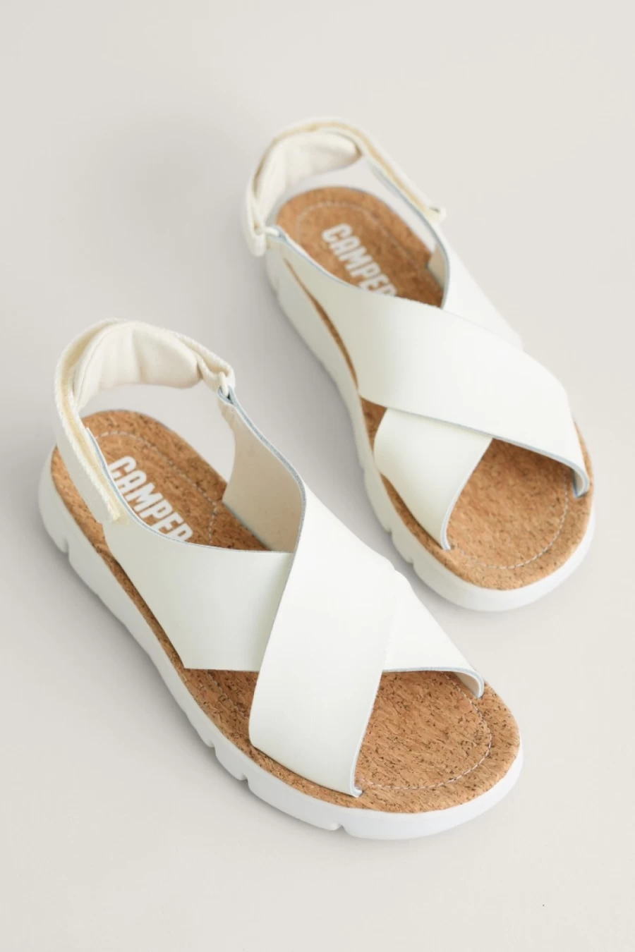 Seasalt Cornwall Women's White Natural Crossover Sandals | Camper Style