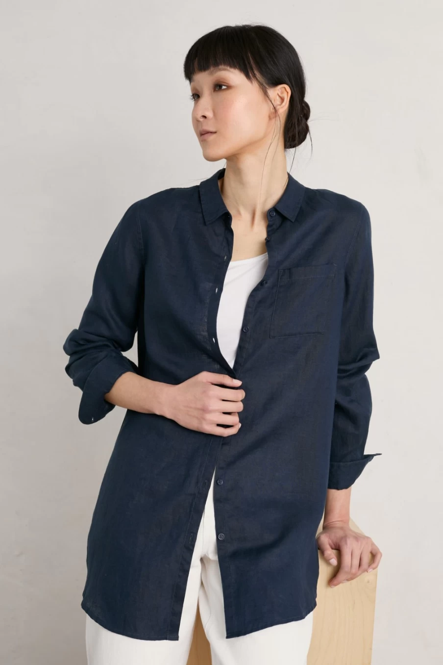 Seasalt Cornwall Women's Maritime Longline Linen Shirt | Fouracre Style