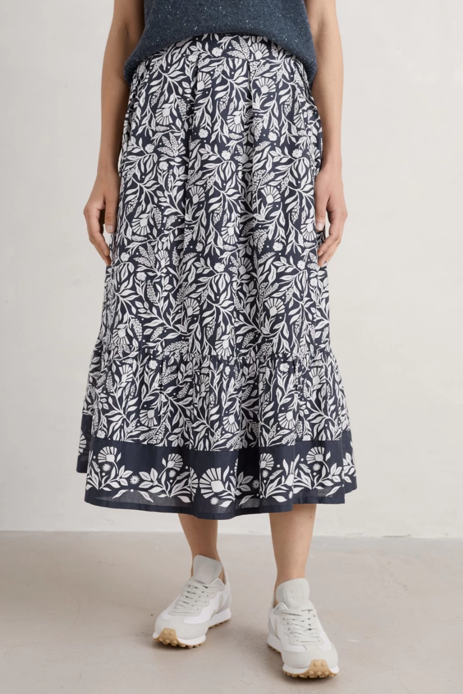 "Seasalt Cornwall Women's Folk Meadow Inkwell Fine Arts A-Line Skirt"
