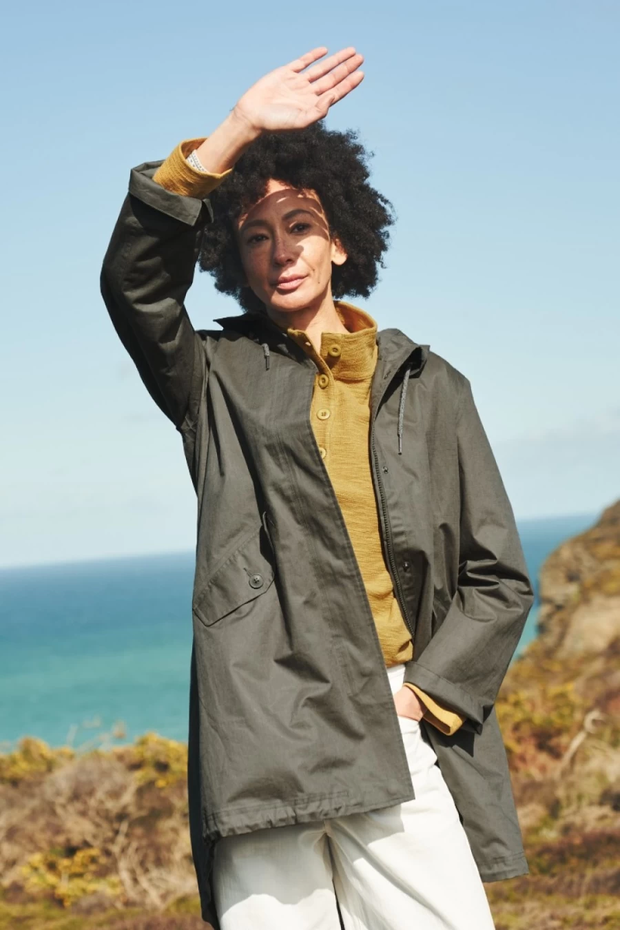 "Seasalt Cornwall Women's Waterproof Seafaring Coat for Outdoor Protection"