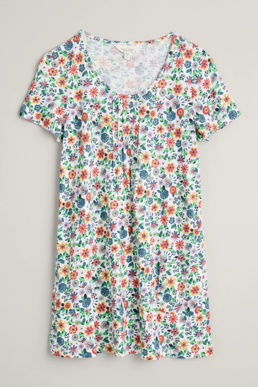Seasalt Cornwall Women's Busy Lizzy Floral Short Sleeve Tunic Top
