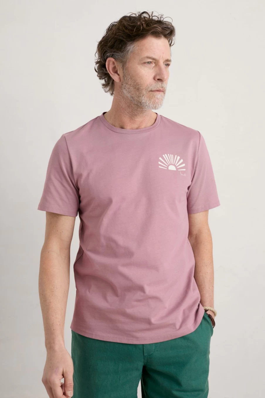 Men's Seasalt Cornwall Organic Cotton T-Shirt in Sunrays Dusky Moor - Sustainable Casual Tee