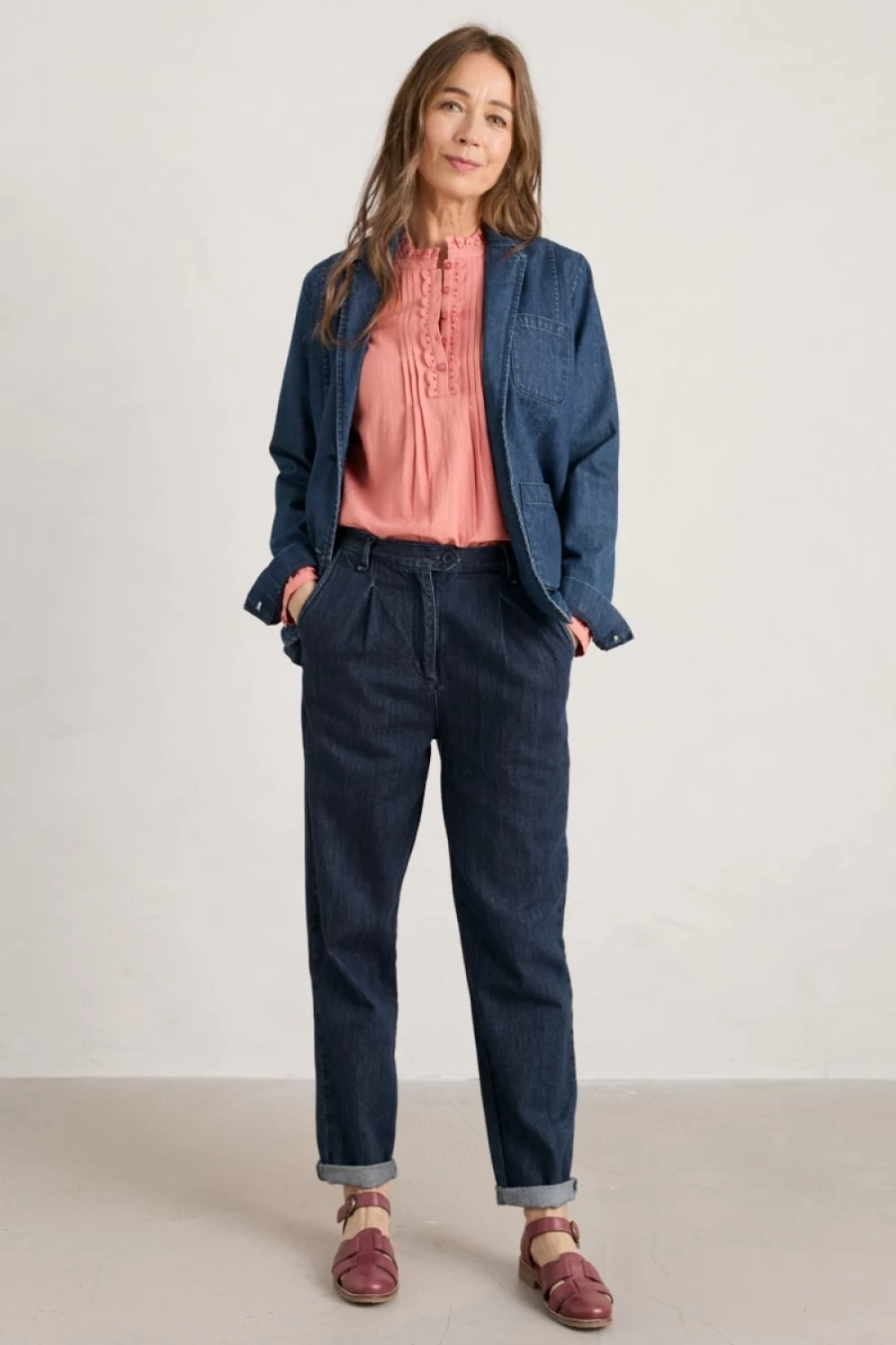 Seasalt Cornwall Women's Dark Wash Indigo Denim Trousers | Marsland Style