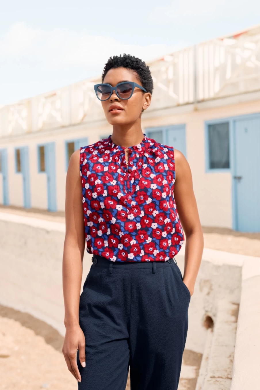 Seasalt Cornwall Women's Floral Sleeveless Blouse - Lightweight Summer Top