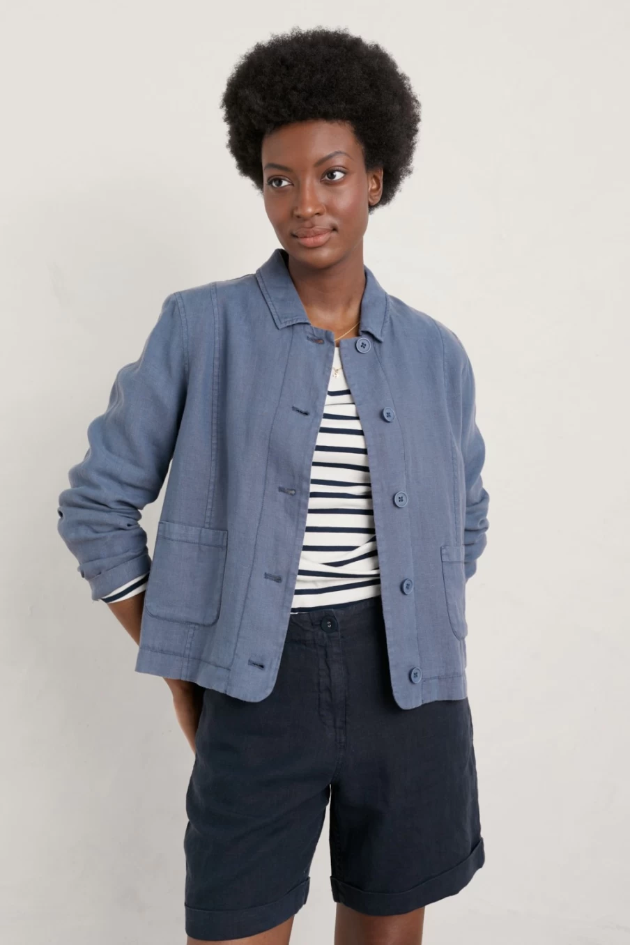 Seasalt Cornwall Women's Arame Linen Jacket – Lightweight Summer Blazer