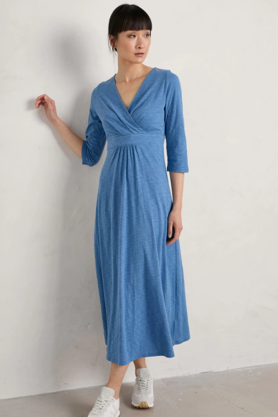 Seasalt Cornwall Women's Organic Cotton Midi Dress in Mid Whirl - Chacewater Jersey Style