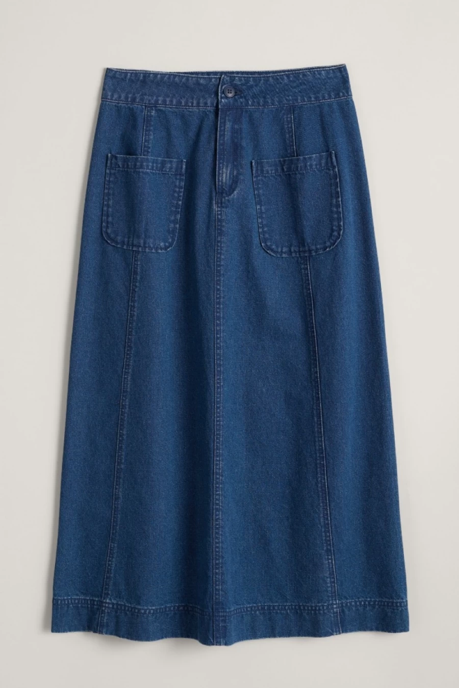 "Seasalt Cornwall Women's Dusk Journey Skirt in Mid Indigo Wash"