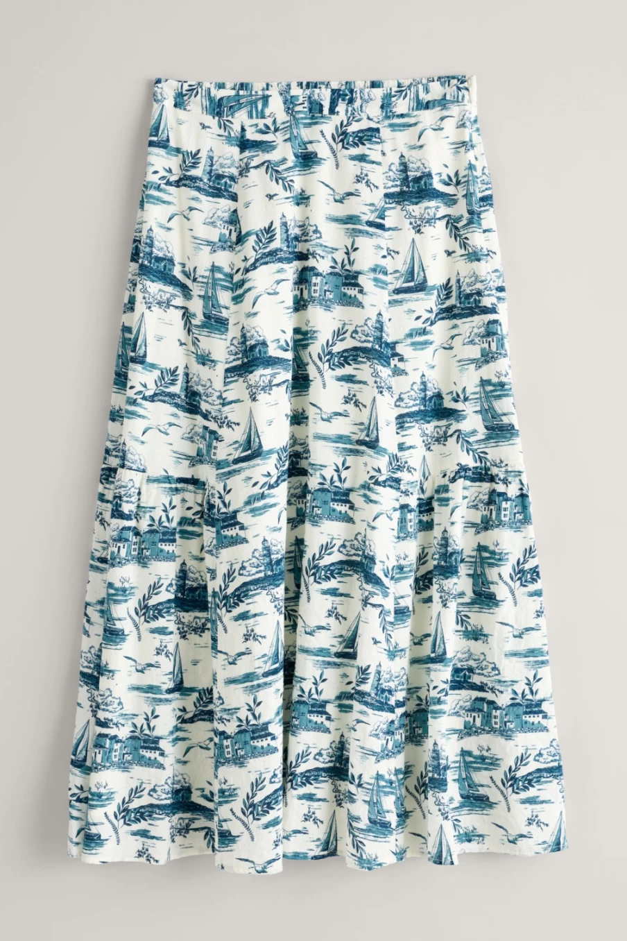 Seasalt Cornwall Women's Heather Drifts Midi Skirt - Floral Print Casual Summer Skirt