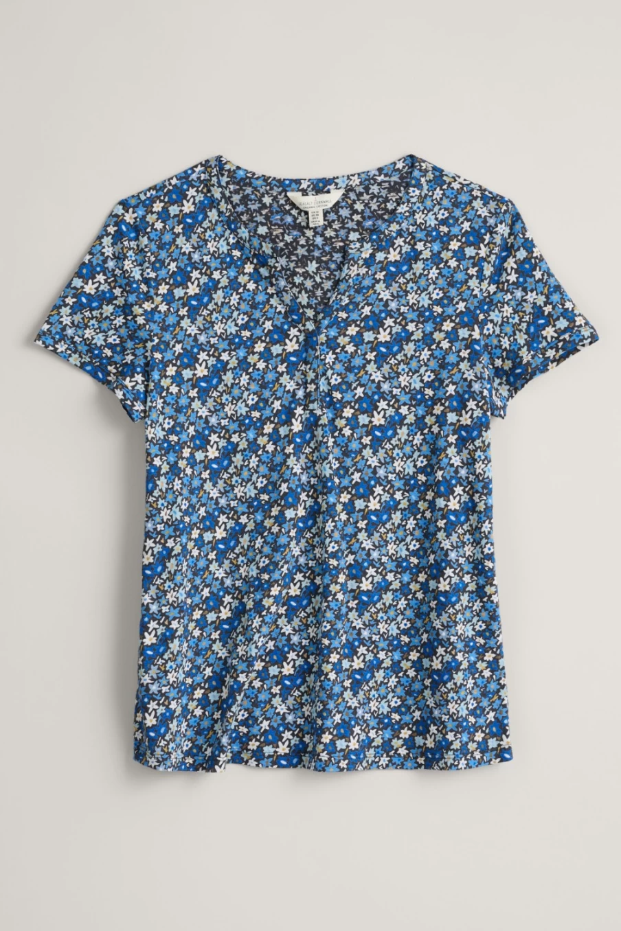 Seasalt Cornwall Women's Cut Collage Slate Waterflow Short Sleeve Top
